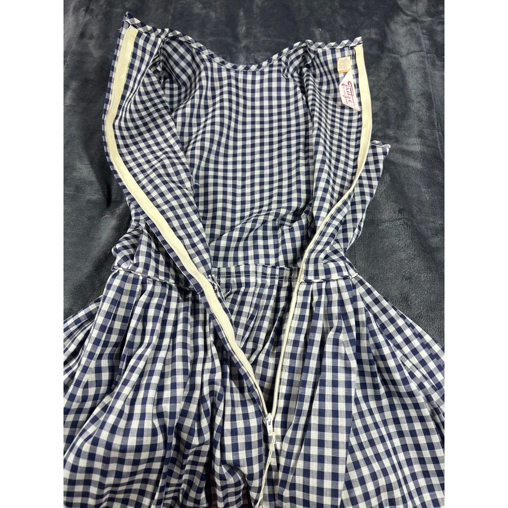 Fritzi of California Gingham‎ Dress Vintage Sleeveless Fit & Flare Size 18 - Picture 9 of 11